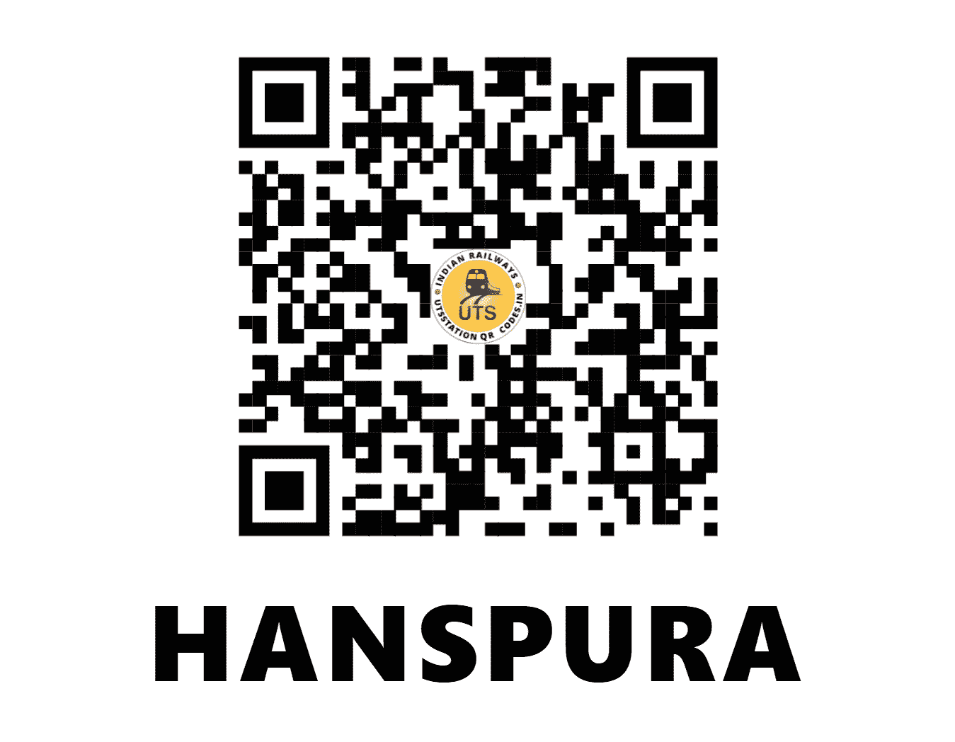 UTS QR Code for HANSPURA - HNU - WC (MADHYA PRADESH)